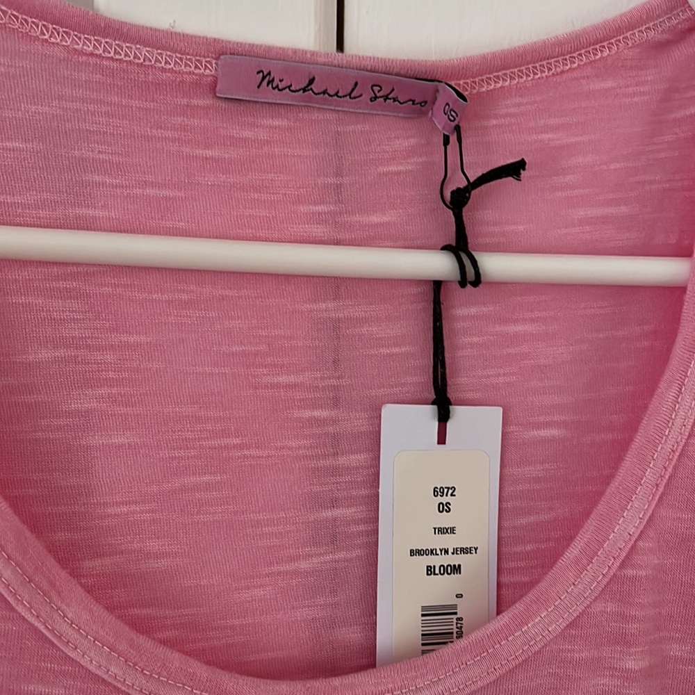 Softest Heathered Pink Michael Stars Tee - Picture 2 of 5